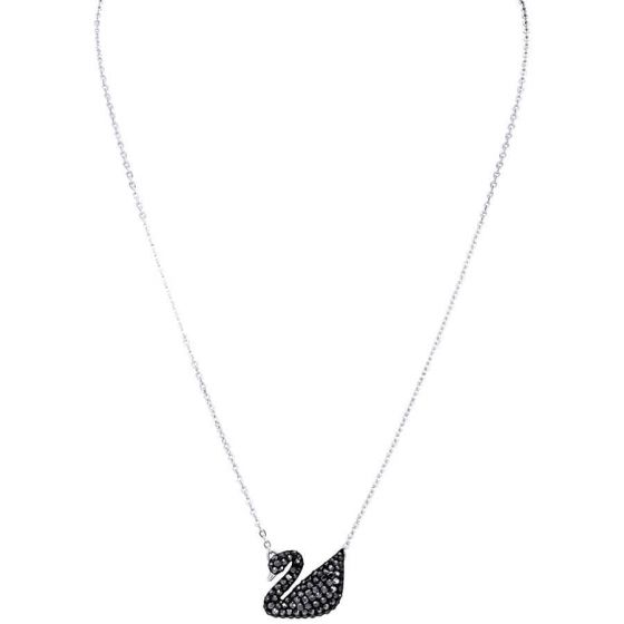Swarovski Iconic Swan Pendant Black, Rhodium Plated 5347329