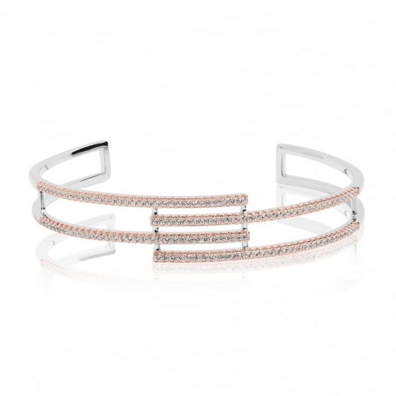 Sif Jakobs Rufina Bangle - 18k rose gold plated with white zirconia