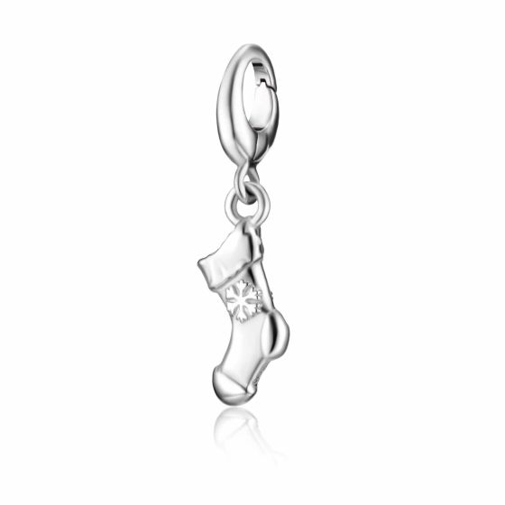 Lily Charmed Christmas Stocking Charm Silver - item number CSSTK