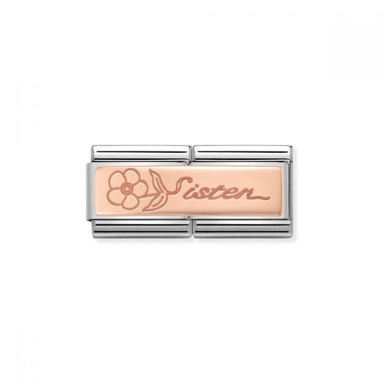 Nomination Classic Double Link Sister Charm - Rose Gold - 430710/15