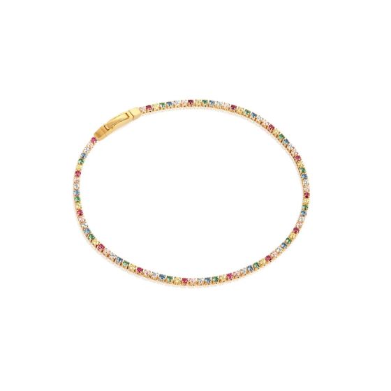Sif Jakobs Ellera Bracelet - Gold with Multi-Coloured Zirconia