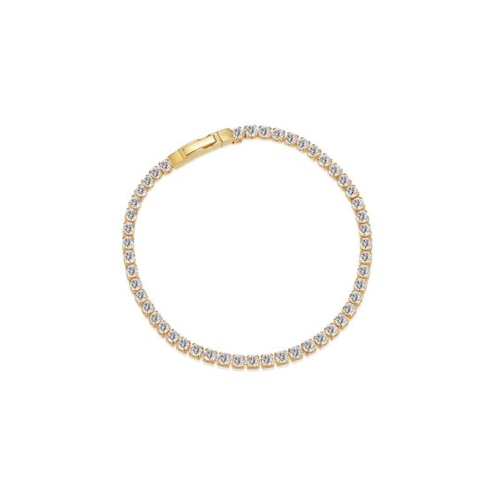 Sif Jakobs Ellera Grande Bracelet 18k Gold Plated with White Zirconia - SJ-B2870-CZ-YG-17