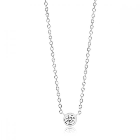 Sif Jakobs Sardinien Uno Necklace - Silver with White Zirconia