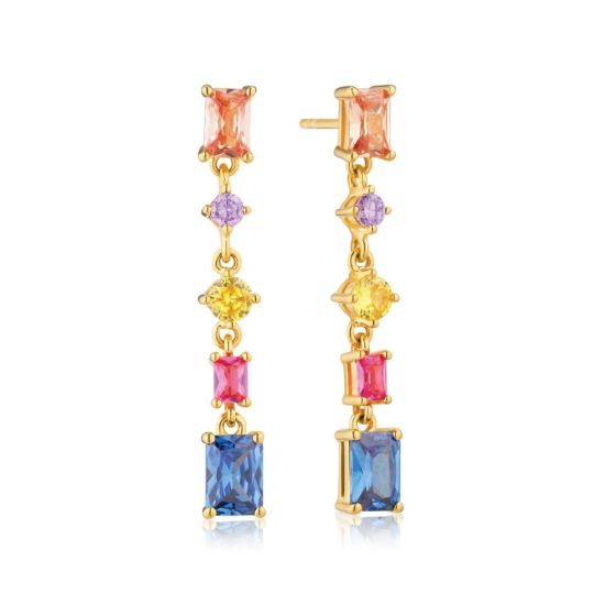 Sif Jakobs Ivrea Cinque Earrings 18k Gold Plated With Multicoloured Zirconia SJ-E12320-XCZ-YG
