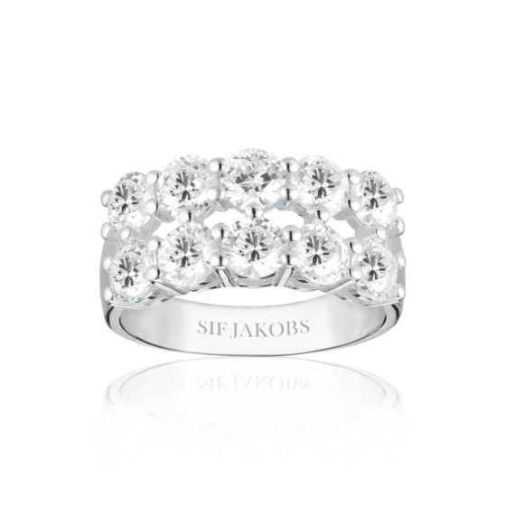 Sif Jakobs Belluno Due Ring - Silver with White Zirconia SJ-R42128-CZ-SS