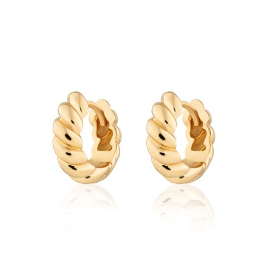 Scream Pretty Hannah Martin Twist and Shout Chunky Huggie Hoop Earrings - Gold SPG-297