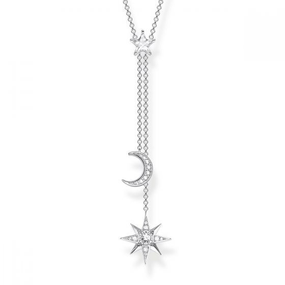 Thomas Sabo Necklace and Moon Necklace, Silver KE1900-051-14-L45V