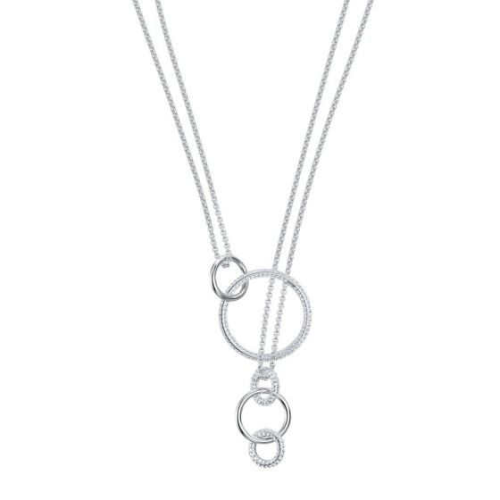 Swarovski Stone Chain Necklace - Rhodium Plated 5512604