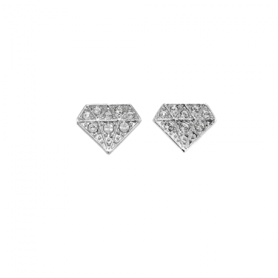 Buy Swarovski Chaton Pierced Stud Earrings Rhodium plating Online