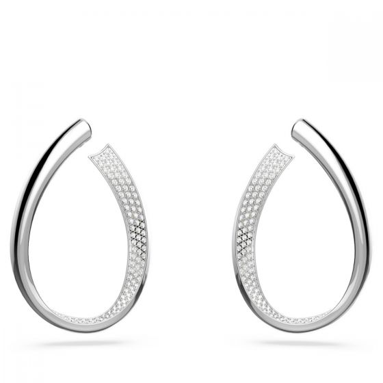 Swarovski Exist Hoop Earrings - White with Rhodium Plating 5636490