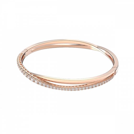 Swarovski Twist Bangle - White with Rose Gold Plating 5620552