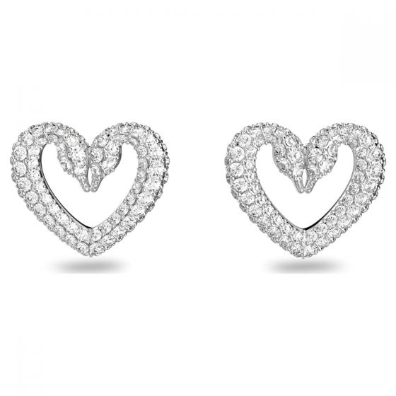 Swarovski Una Small Heart Earrings - Rhodium Plating 5625535