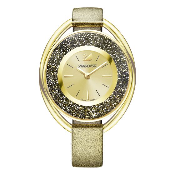 Swarovski_Crystalline_Oval_Gold_&_Bronze_Leather_Watch