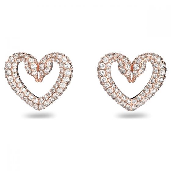 Small heart diamond earrings sales