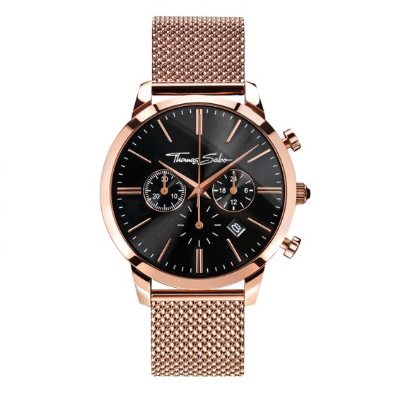 Thomas Sabo Men’s Watch "REBEL SPIRIT CHRONO" Mesh Rose WA0246-265-203