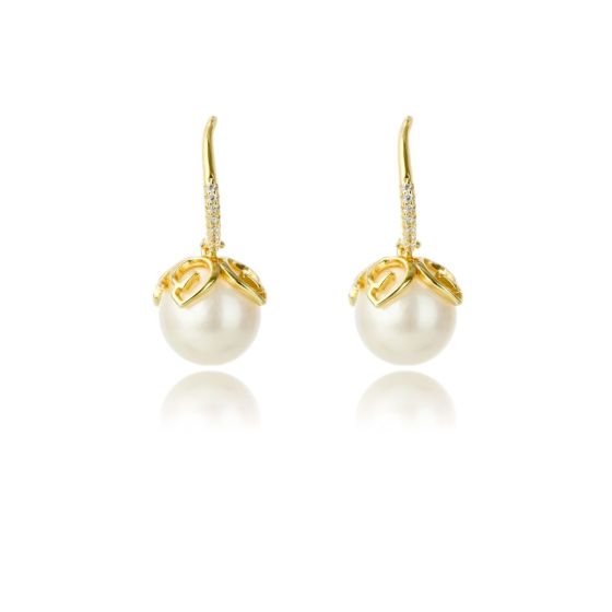 Georgini Oceans Palm Cove Freshwater Pearl Earrings - Gold - IE1111G