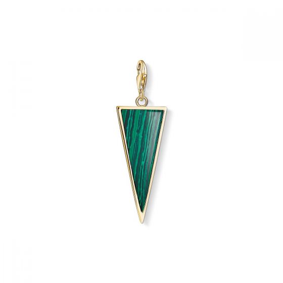 Thomas Sabo Charm Pendant - Green and Gold Triangle Y0023-140-6