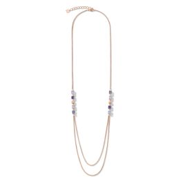 Buy Coeur De Lion GeoCUBE and Chain Necklace - Rose and Blue Online