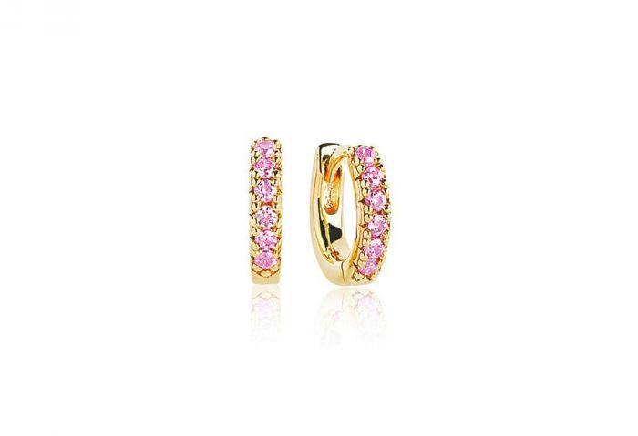 Sif Jakobs Ellera Piccolo Earrings, gold with pink zirconia SJ-E1066-PK(YG)