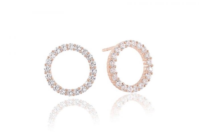 Sif Jakobs Biella Uno Earrings - 18k rose gold plated with white zirconia SJ-E338-CZ(RG)