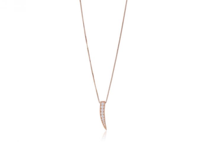 Sif Jakobs Pila Pendant - Rose Gold with White Zirconia
