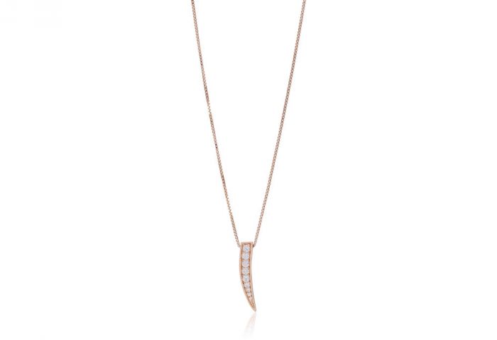 Sif Jakobs Pila Pendant - Rose Gold with White Zirconia