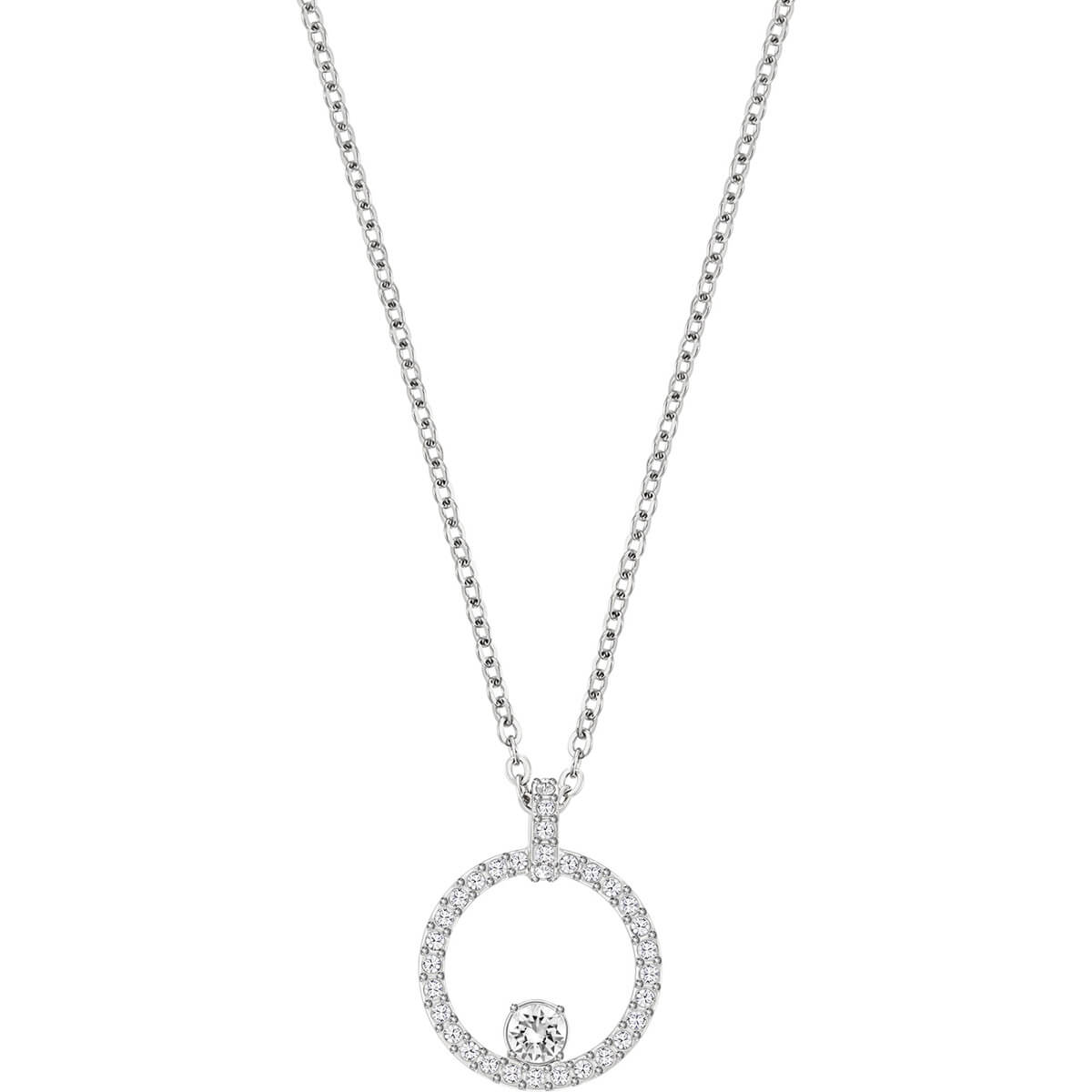 Swarovski Creativity Circle Pendant, White, Rhodium Plating 5198686