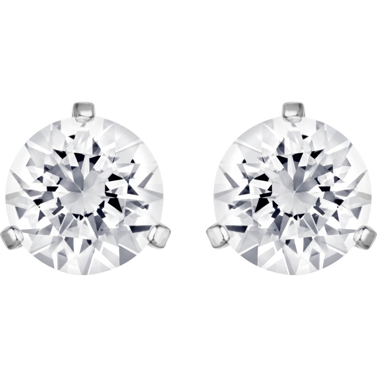 Swarovski Solitaire Pierced Earrings, White, Rhodium Plating 1800046