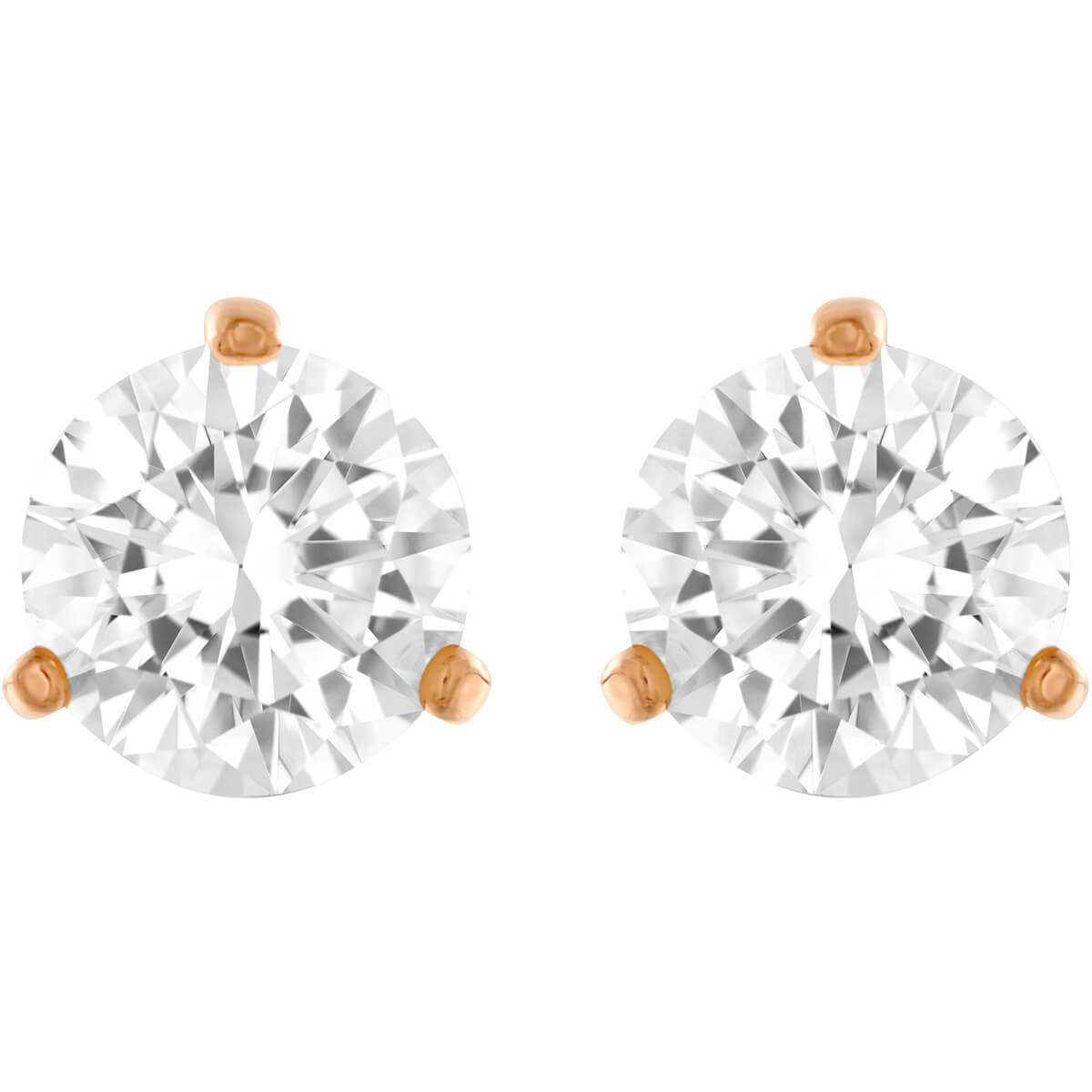 Swarovski Solitaite Pierced Earrings, White, Rose Gold Plating 5112156