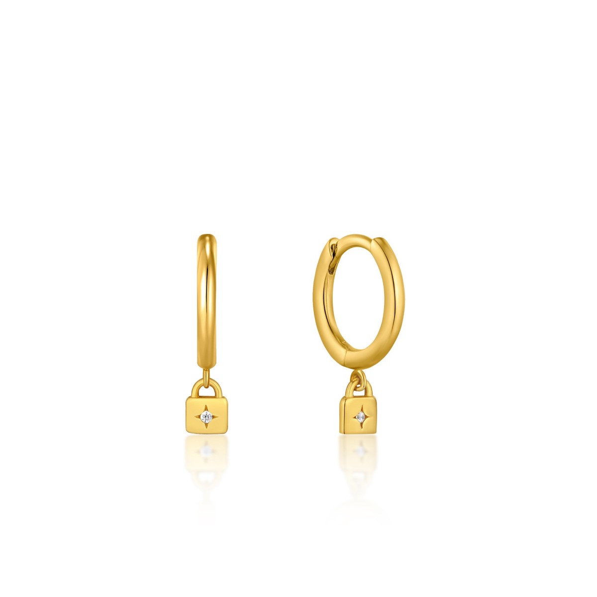 Ania Haie Gold Padlock Huggie Hoop Earrings E032-01G