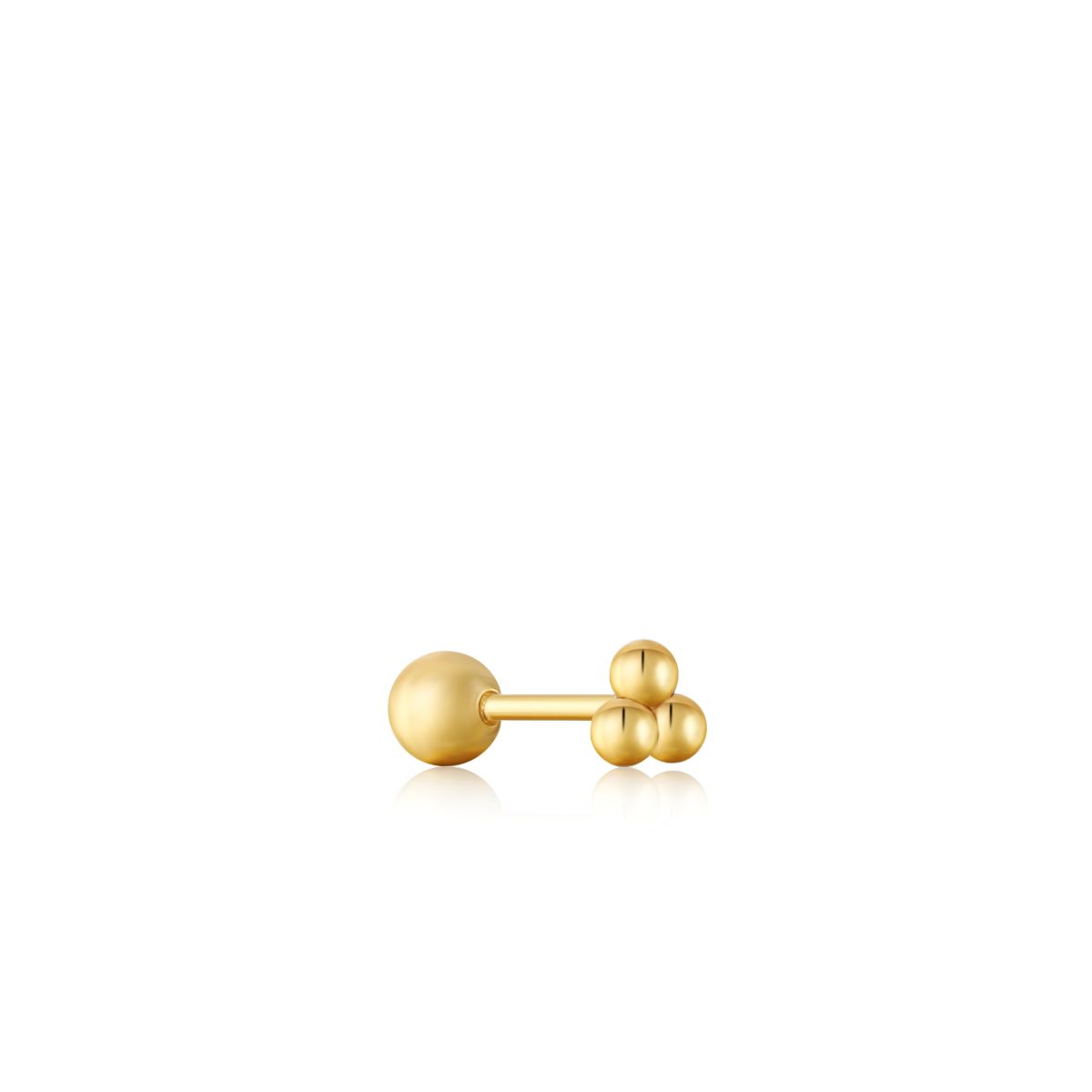 Ania Haie Triple Ball Barbell Single Earring - Gold - E035-03G