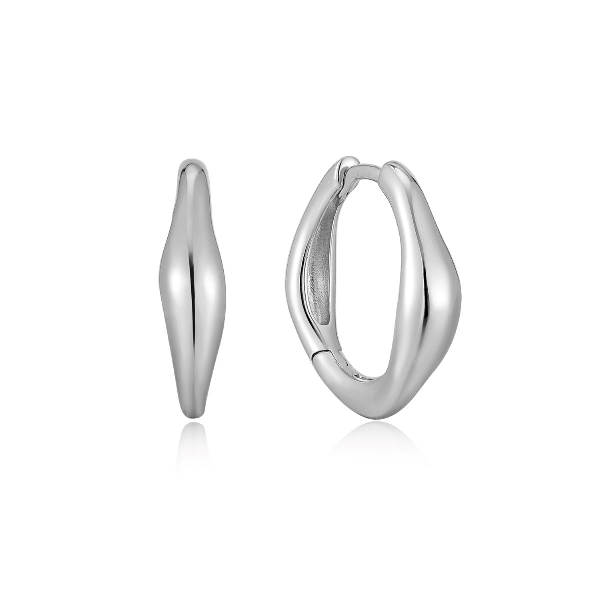 Ania Haie Silver Wave Huggie Hoop Earrings - E044-03H