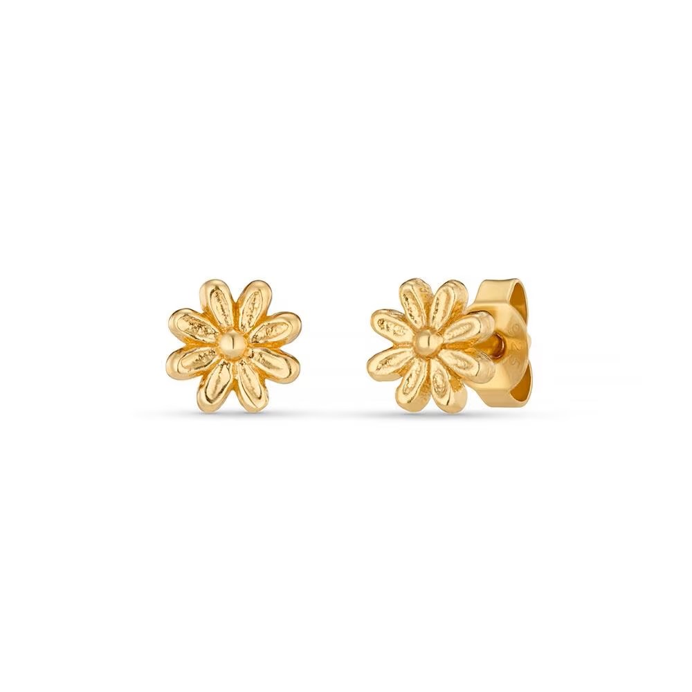 Annie Haak Flower Cup Gold Plated Stud Earrings