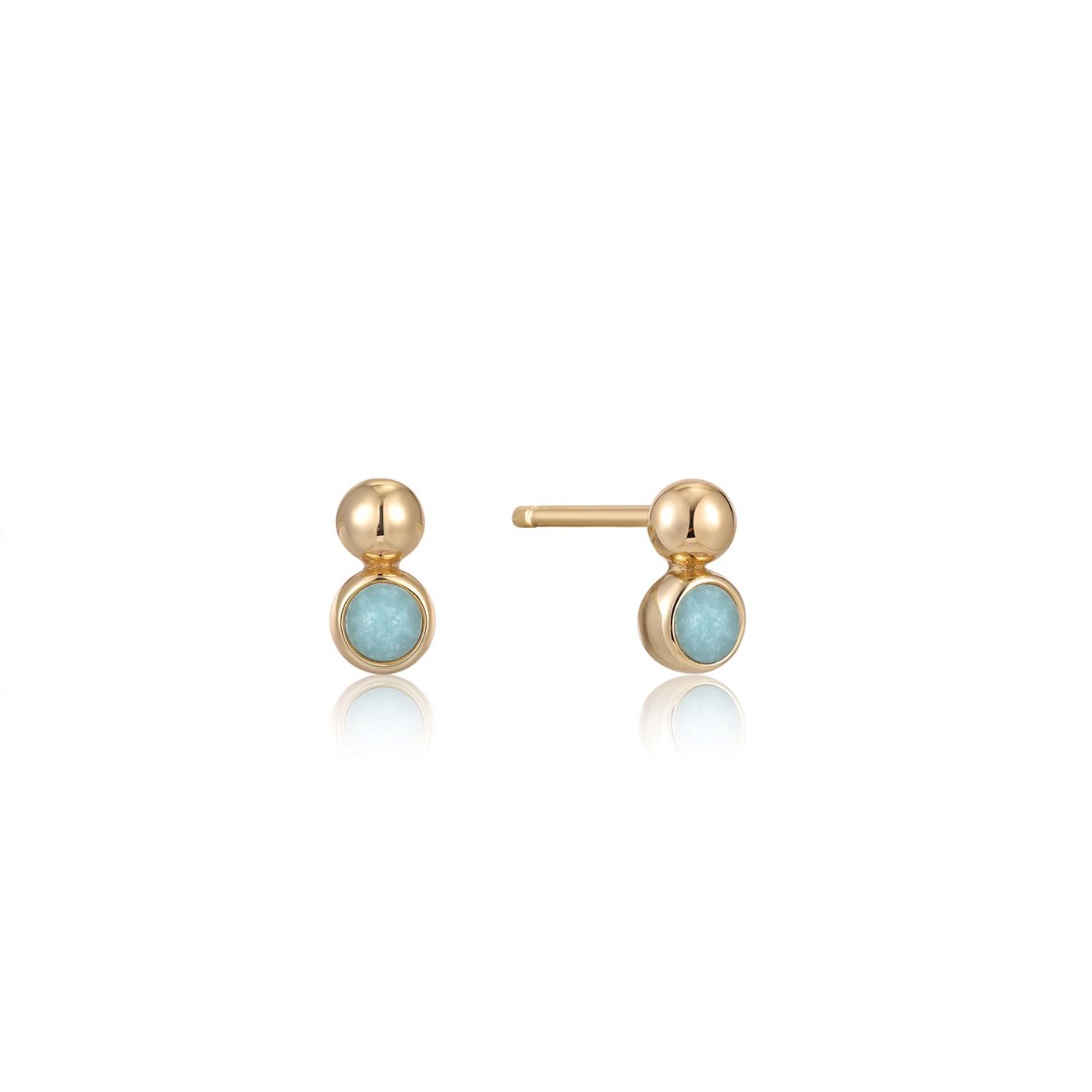 Ania Haie Gold Orb Amazonite Stud Earrings - E045-01G-AM
