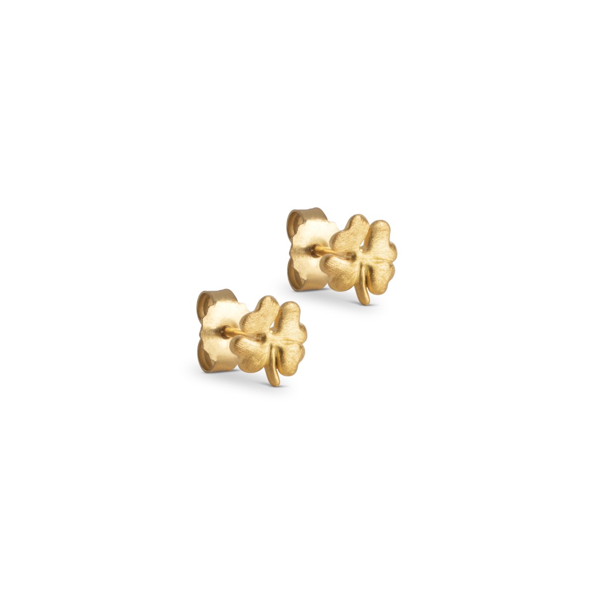Enamel Copenhagen Organic Clover Gold Stud Earrings