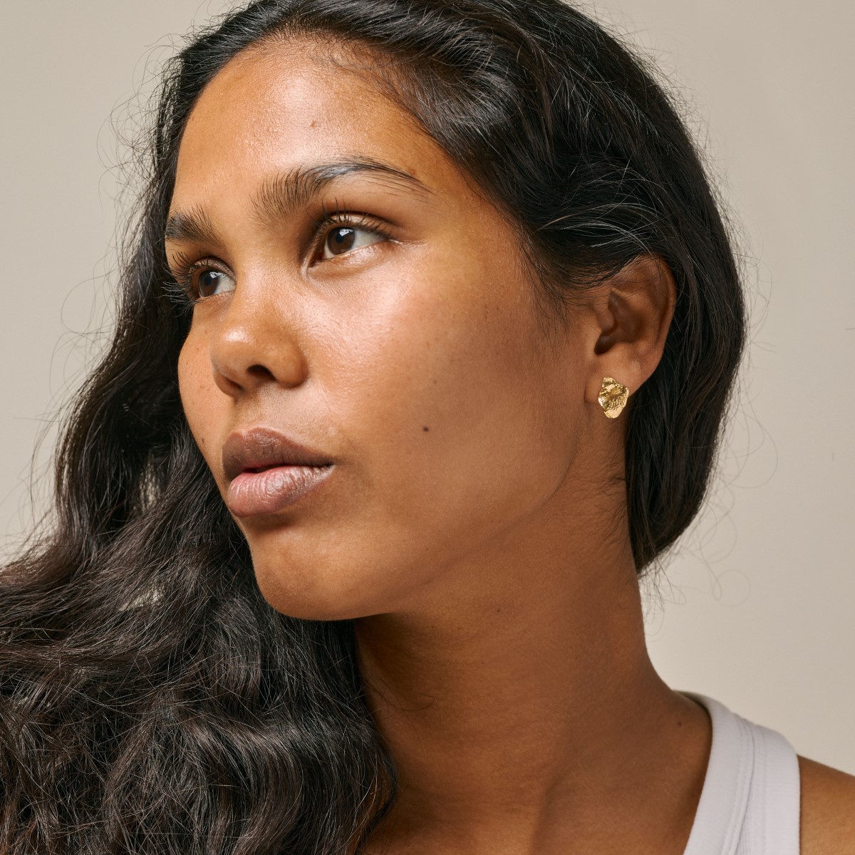 Enamel Copenhagen Maia Small Gold Stud Earrings. Item code E386GM.