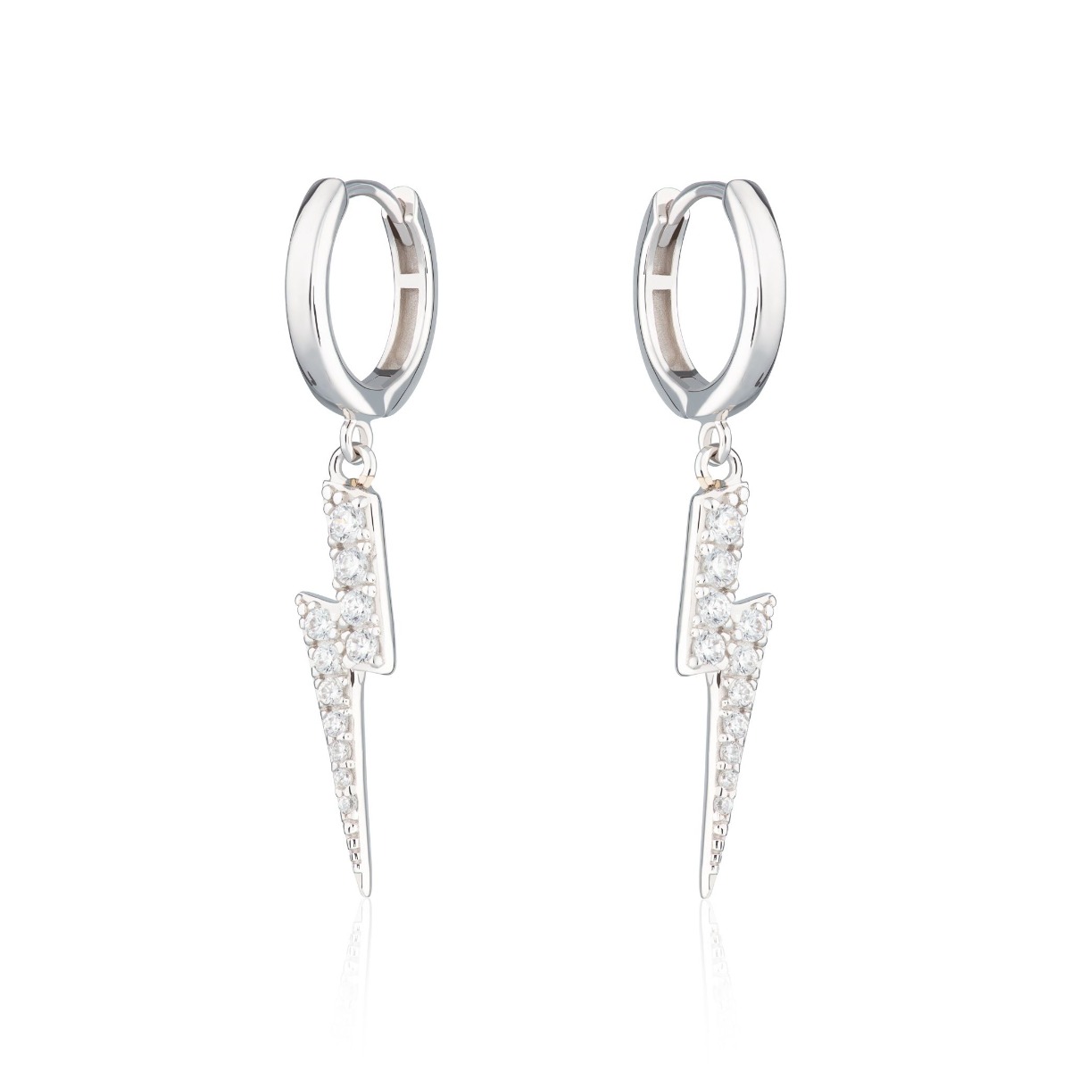 Scream Pretty Lightning Hoop Earrings - Silver