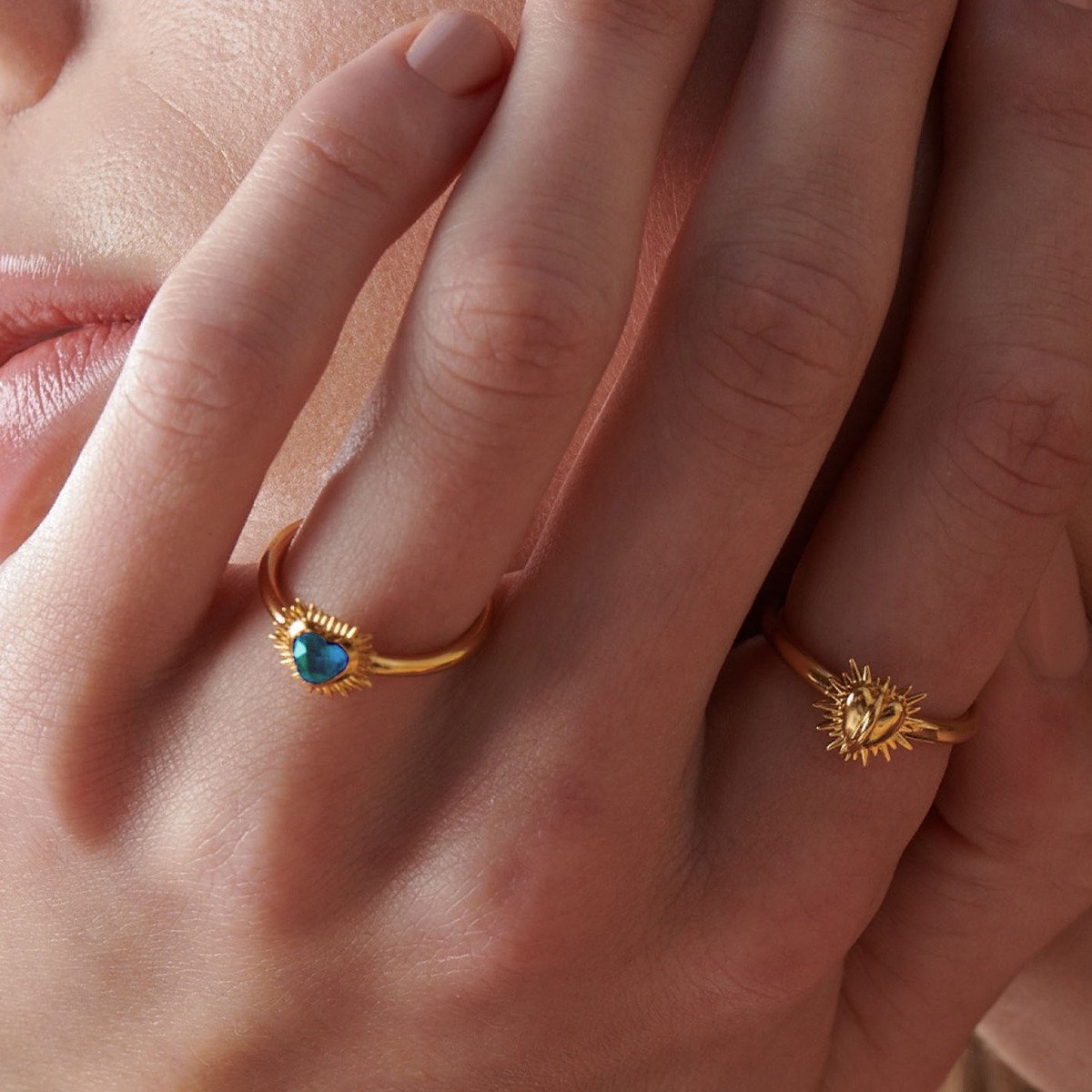 Rachel Jackson Adjustable Electric Love Blue Topaz Heart Ring Gold EGHR2BTGP