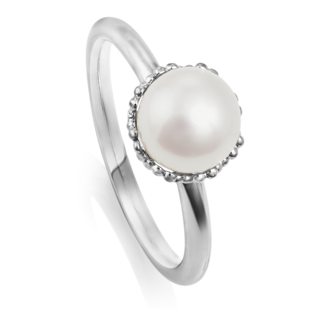 Jersey Pearl Emma-Kate ring in silver
