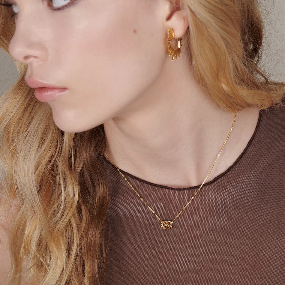 Rachel Jackson Electric Love Mini Heart Necklace Gold EGHN3GP
