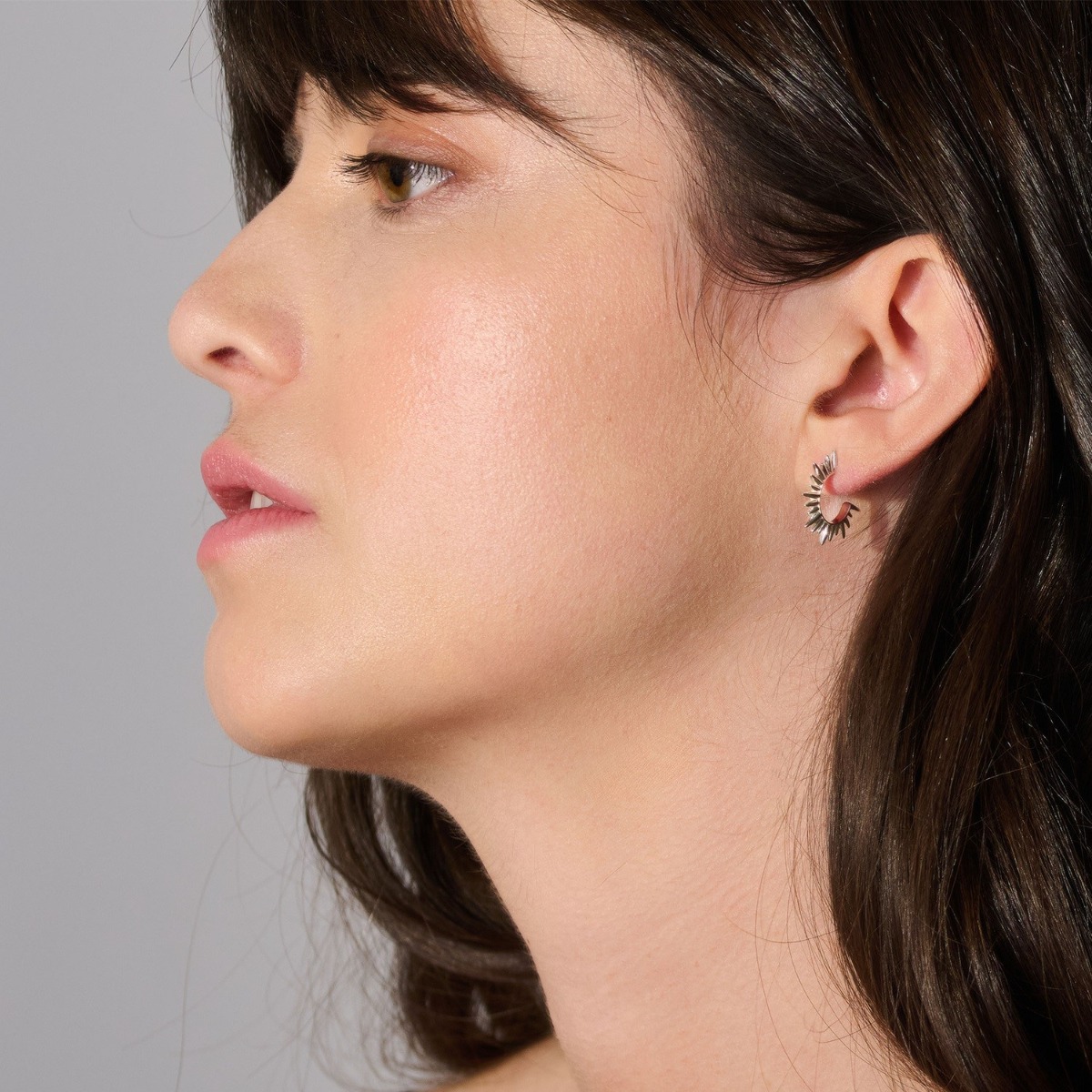 Rachel Jackson Electric Goddess Mini Huggie Hoop Earrings Silver EGE8S