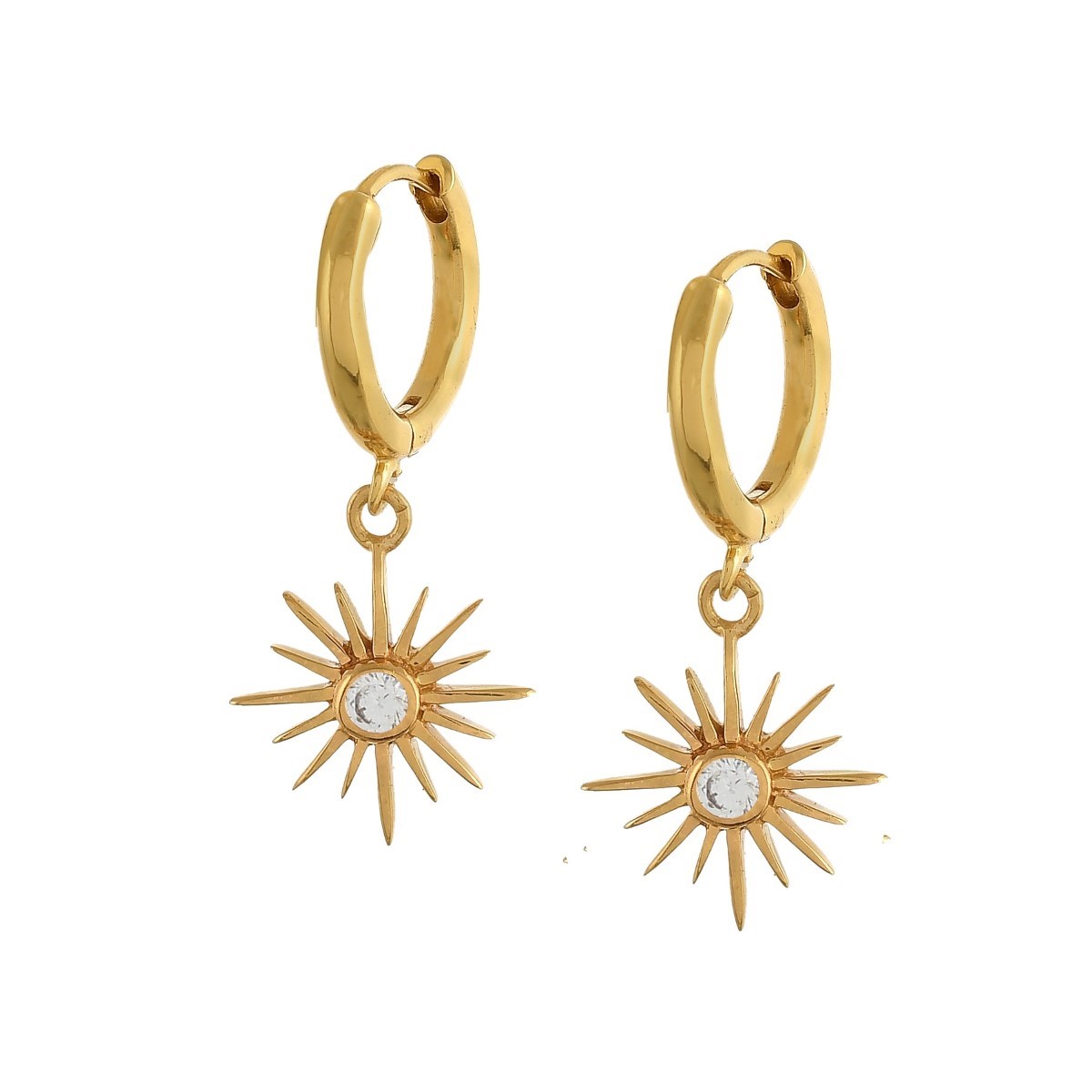 Shyla London Felicity Star Huggie Earrings - Crystal Clear