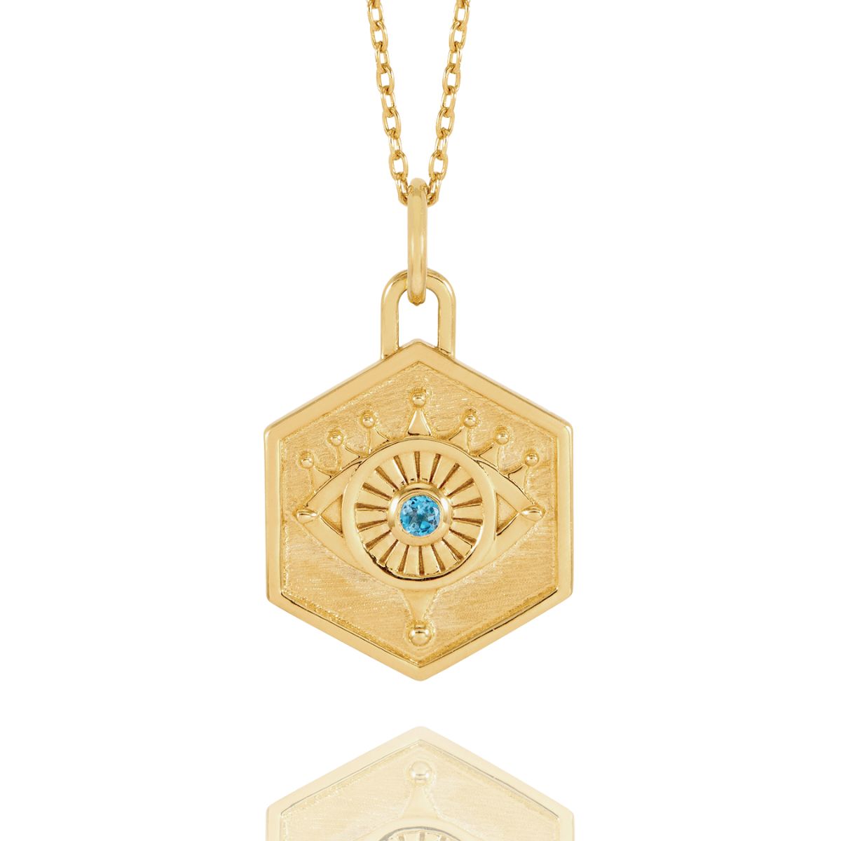 Rachel Jackson Personalised Protective Evil Eye Necklace Gold GDN5GP