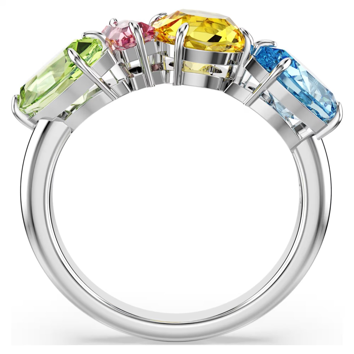Swarovski Gema Ring Mixed Cuts - Multicoloured with Rhodium Plating