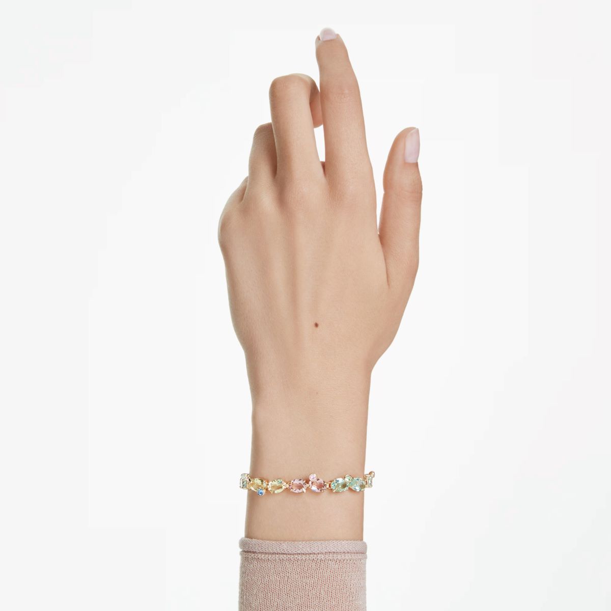 Swarovski Gema Tennis Bracelet Mixed Cuts - Multicolored with Gold Tone Plating -5705808