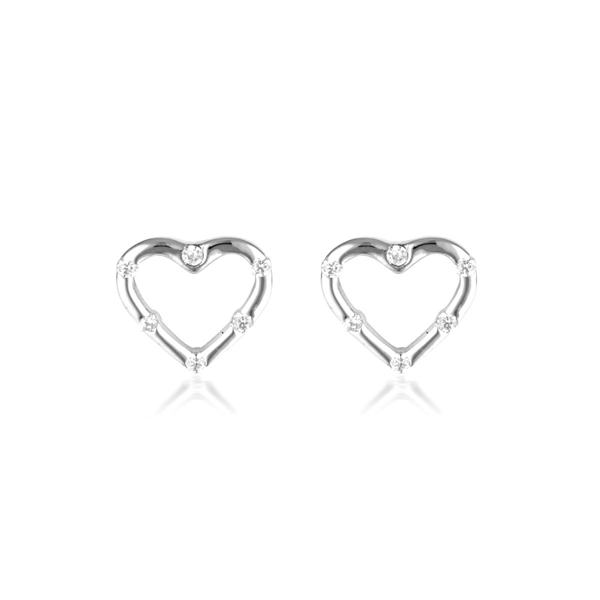 Georgini Summer Sorbet Candy Cupid Pale Pink Zirconia Heart Earrings - Silver - IE1009P