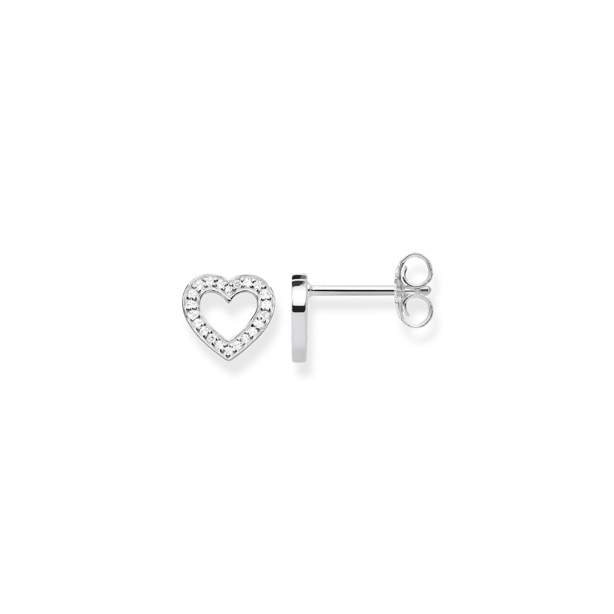 Thomas Sabo White Zirconia Open Heart Silver Earrings H1945-051-14