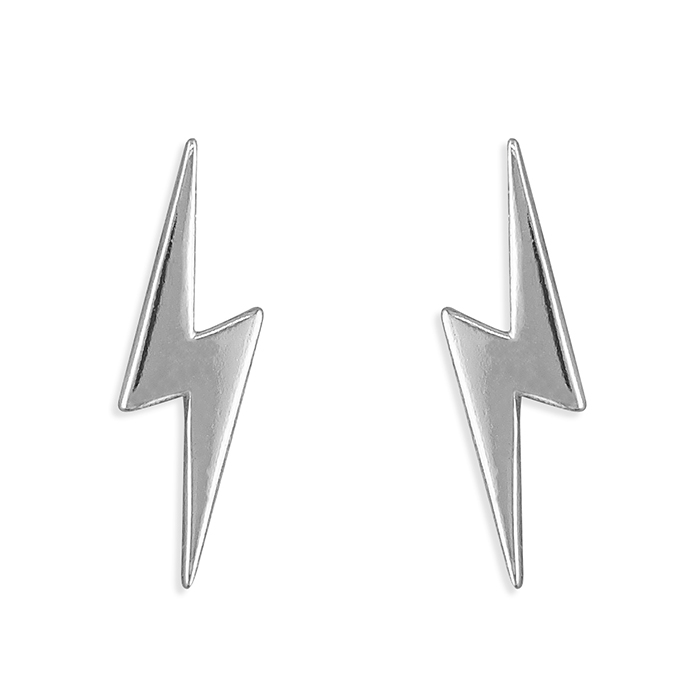 Lightning Bolt Earrings - Sterling Silver