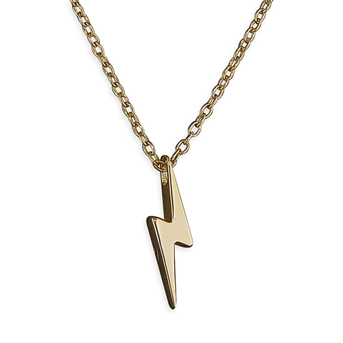 Lightning Bolt Necklace - Gold Plated Sterling Silver