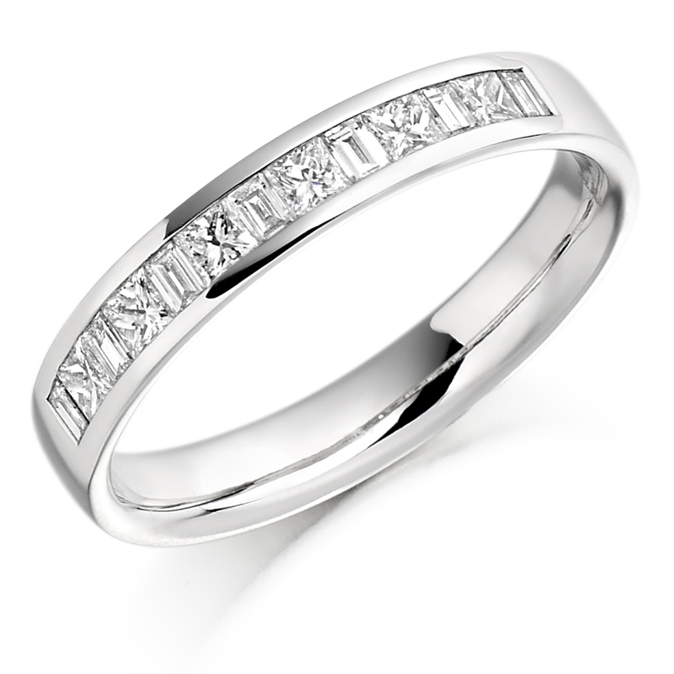 Raphael Collection Half Eternity Ring - Channel Set - Baguette Cut HET917